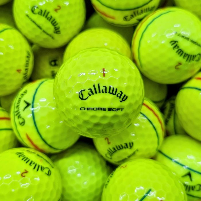 50 Chrome Soft Triple Track Yellow Golf Balls Mint / Near Mint Grade ★SPECIAL PRICE★(with pen markings)